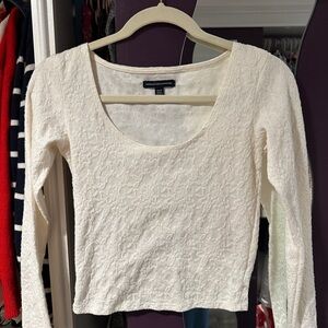 American Eagle Outfitters White Fitted Blouse